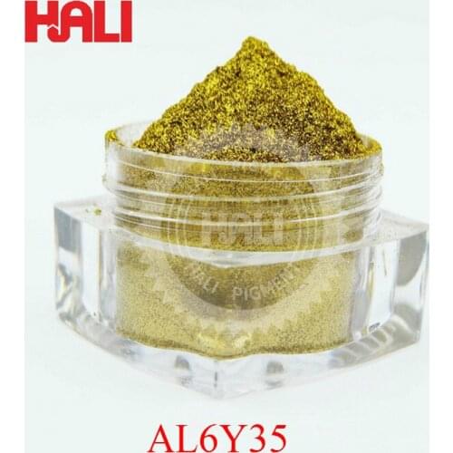 Aluminum pigment, Aluminum pearl pigment,Aluminum powder.1lot=20g, item:AL6Y35, color:Shimmer Gold, particle size:30-60um