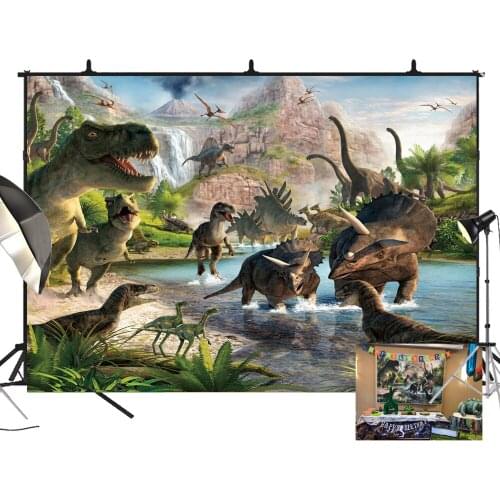BEIPOTO Backdrops for Kids Decoration Dinosaur Theme Birthday Party Background Backdrop for Pictures Dessert table Banner w-818