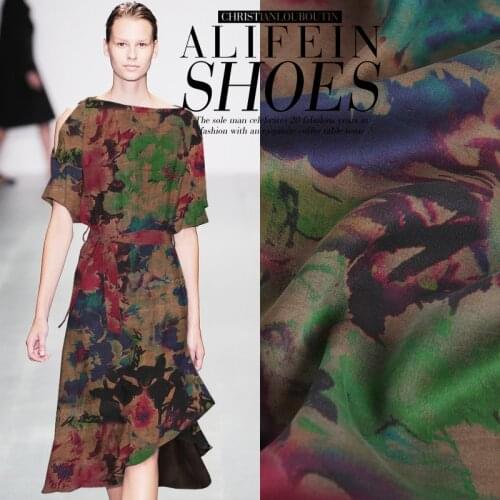 CNUM SP848 Pure Silk/ Peony,Archaistic /Silk Fabric 93%Silk 7%Spandex Elastic/ Width1.15yd Thickness 19mm/ Unit:Meter