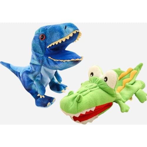 Dinosaur Shark Crocodile Plush Puppets Stuffed Lifelike Frog Hand Puppets For Kids Plush Soft Animal Puppets Doll Kids Toys