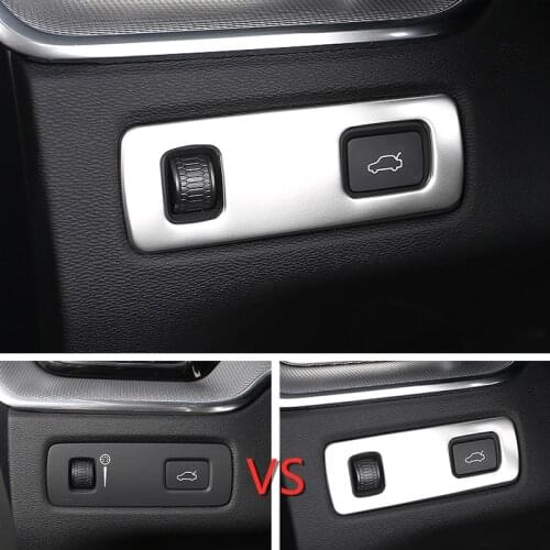 For VOLVO S90 V90 2017 2018 2019 Stainless Steel Matte Interior Headlight Lamp Switch Button Cover Trim 1pcs Car Styling