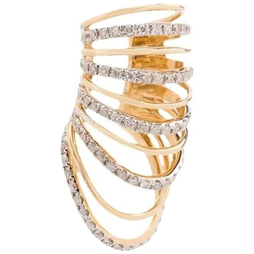 European and American multi circle adjustable ear clip inlaid zircon earring