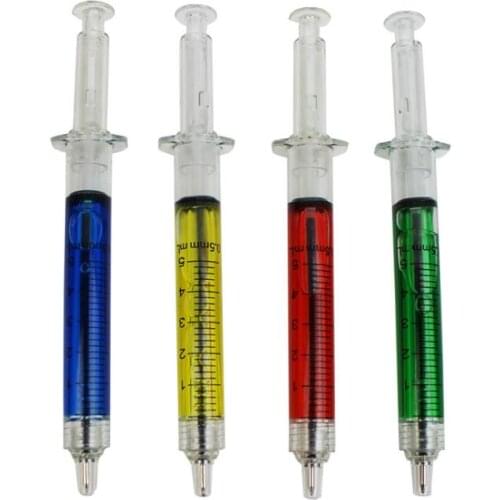 4Pcs Stationery Pen Lovely Syringe Shape Stationery Ballpoint Pen Student Toy Syringe School Student Office Pen