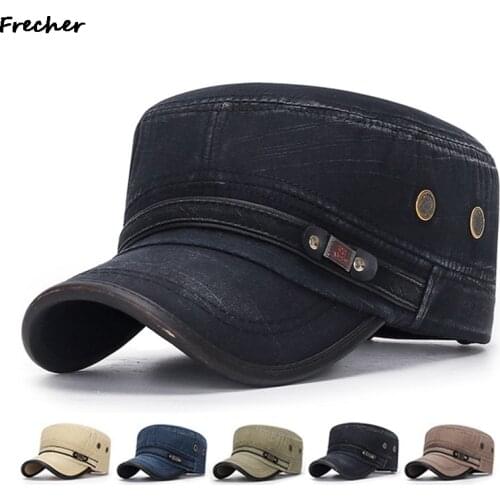 New spring and autumn military cap fashion classic cotton flat caps outdoor sun protection casual hat retro army cadet style hat