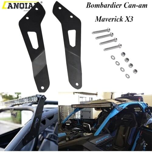 For Bombardier Can-am Maverick X3 2017 2018 2019 Motorcycle Accessories LED Light Bar Mounting Brackets At Upper Windshield Roof