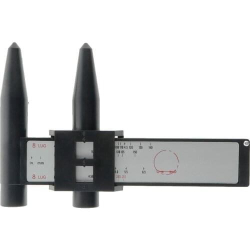 PCD Gauge Ruler - Measures Wheel Stud Bolt Pattern Hole Spaces 4 5 6 8 lugs