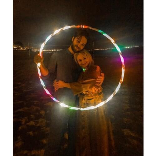 Sport fitness hoop equipment Sport Hoop loose weight materiel yoga Circle 90CM 7Color aro LED Flashing Sport body building Ring