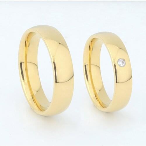 Name Custom Solid AU585 Real 14k gold couple wedding rings for men and women Classic Lovers Alliance marriage finger ring