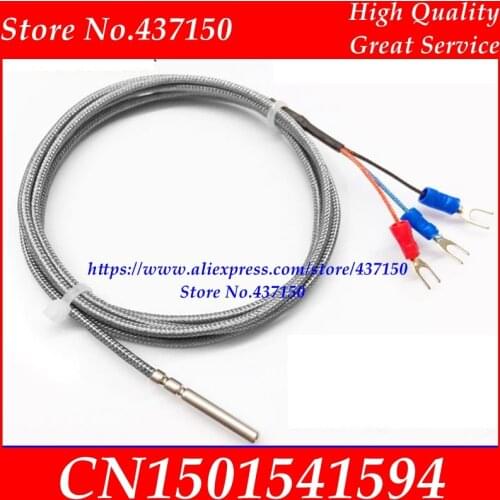 PT100 platinum thermal resistance high temperature 500 degree PT1000 temperature sensor resistant shielded wire precision 1m