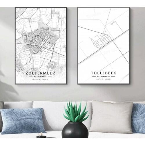 Zoetermeer Tollebeek Venlo Enschede Nijmegen Tilburg Deventer Netherlands Map Poster