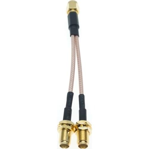 SMA Male Plug to 2X SMA female RF Combiner coaxial cable Y type splitter pigtail RG316