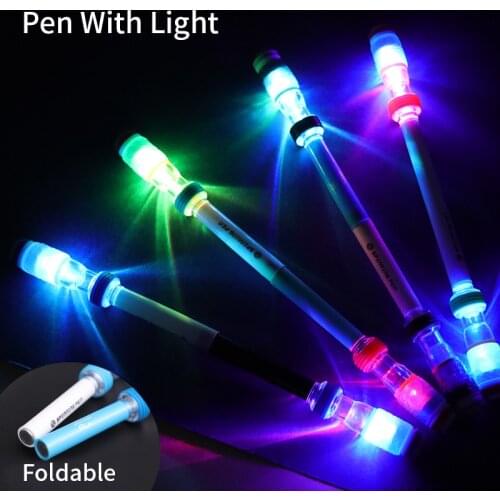 2020 Flash Spinning Pen With Light led Crystal Application Pen Shiny creative Finger Playing pens School Stationery Supplies