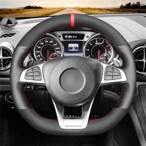 DIY Anti-Slip Wear-Resistant Steering Wheel Cover For Mercedes-Benz CLS SLC GLA GLE GLS Car Interior Decoration