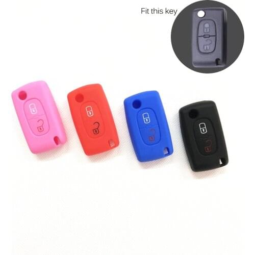 Silicone Key Case Fob Remote Cover For Citroen C1 C2 C3 C4 C5 DS3 DS4 Picasso Xsara For Peugeot 107 206 308 307 3008 5008 Expert