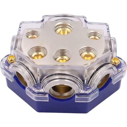 Power Ground Ditribution Block 0/2/4 Gauge in 2/4/8 Gauge Out Power Distribution Block 1 in 5 Ways Out Amp (1 in 5 Out)