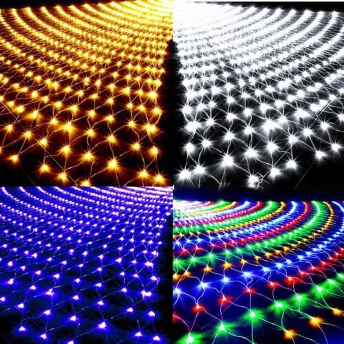 2x2M 3x2M 6x4M LED Net Mesh Fairy String Light Garland Window Curtain Christmas Fairy Light Wedding Party Holiday Light