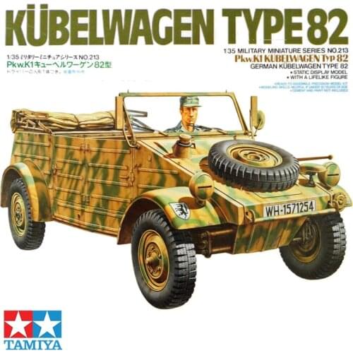 Tamiya 35213 1/35 Scale German Kubelwaggen Type 82 Military Miniatures Assembly Model Building Kits For Adults DIY