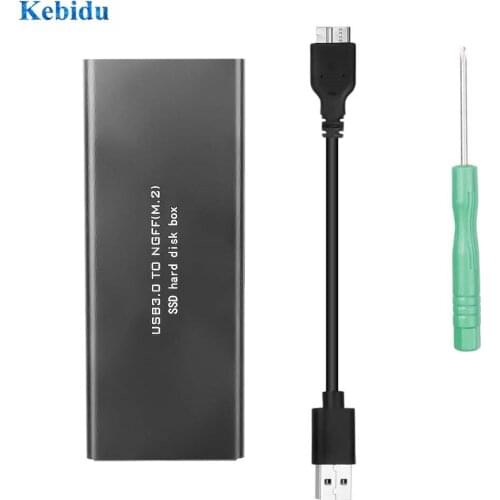 USB 3.0 TO NGFF(M.2) SSD 6Gbps SSD Enclosure Adapter Storage Case with UASP Applicable to 2230 / 2242 / 2260 / 2280 mm