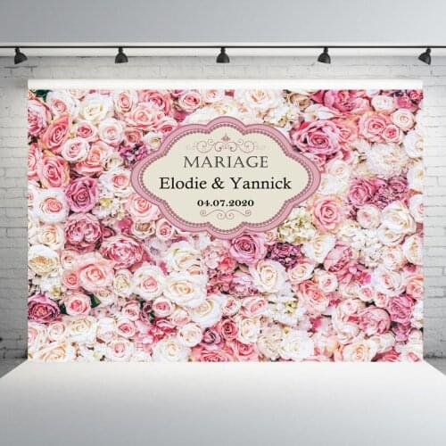 Photography Backgrounds Pink Rose Flowers Wall Wedding Birthday Party Photo Background for Photo Studio