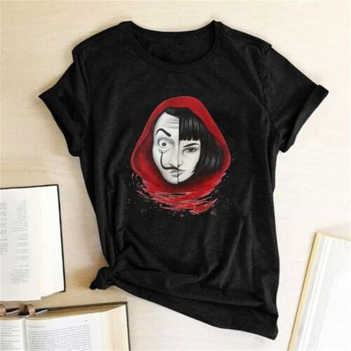 House of Paper Women T-shirt La Casa De Papel Money Heist Tees TV Series T-shirt Women Summer Fashion Graphic Tee Shirt Female