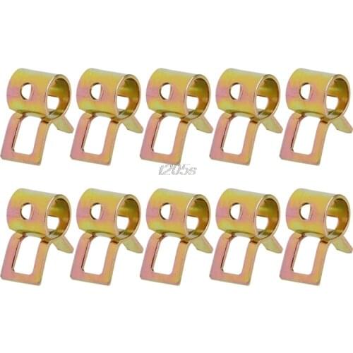 10Pcs 5mm Spring Clip Fuel Line Hose Water Pipe Air Tube Clamps Fastener T15 Drop ship