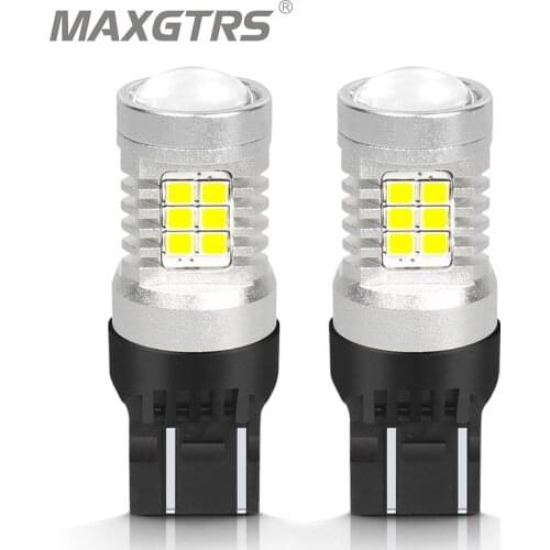 2x Warm White 7443 T20 W21/5W 2835 21SMD LED Auto Tail Reverse Turn Signal Indicator Brake Bulb Lamps Parking Leds Rear Lights