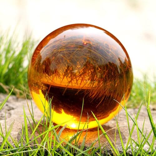 30mm-100mm Amber Crystal Ball Asian Rare Obsidian Sphere Crystal Ball Healing Stone Decor Feng Shui