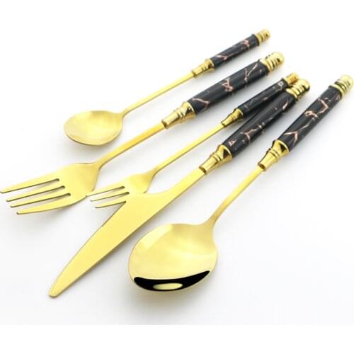 30Pcs Stainless Steel Cutlery Set Knives Fork Spoon Dinnerware Ceramic Handle Tableware Silverware Set with Plastic Storage Tray