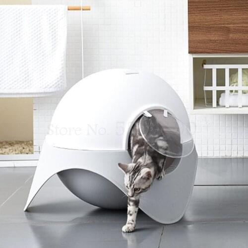 496 Cat Litter Box Fully Enclosed Igloo Cat Toilet Large Cat Litter Box Anti-spatter Bentonite Cat Litter Box