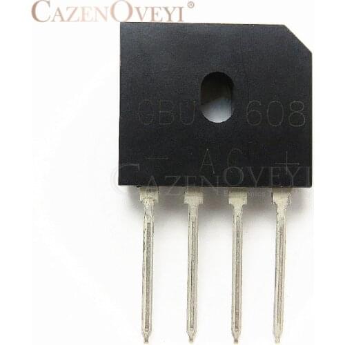 5pcs/lot GBU608 GBU 608 ZIP-4 6A 800V Bridge Rectifier In Stock