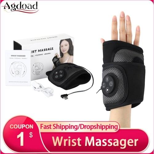 AGDOAD Far Infrared Heating Wrist Massager Air Compression Hot Compress Pulse Vibration Hand Massage Physiotherapy Device