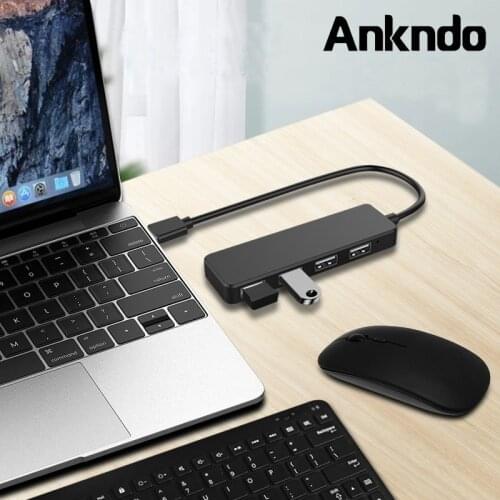 ANKNDO Multi USB Splitter 4 USB Port 2.0 High Speed Data Transfer USB HAB for Lenovo Xiaomi Laptop USB Adapter PC Accessories