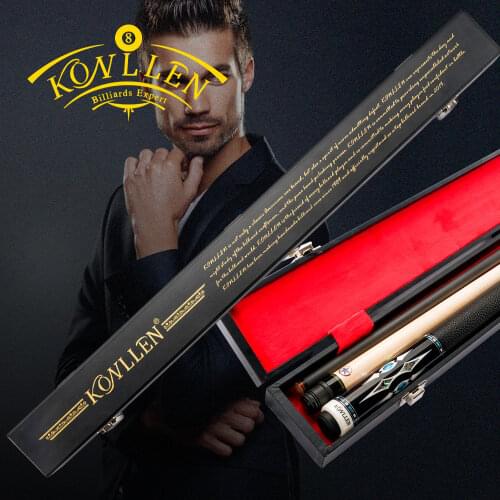 KONLLEN Billiards Pool Cue Case Black 2 Holes Cue Stick Box Handmade 82cm High Capacity Box Waterproof Billiards Accessories