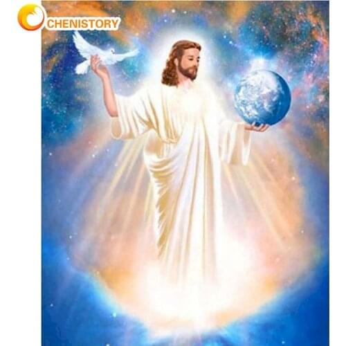 CHENISTORY 5D Diamond Painting Adults Kit Portrait Of Religious Figures SceneryCross Stitch Dimond Mosaic Rhinestones Home Decor