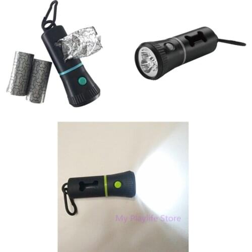 Dog Poop Bag Dispenser with LED Flashlight Cleaning Waste Garbage Box Carrier Puppy Pick-Up Bags Holder Pouch Pet Supplies