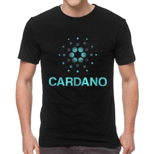 Cardano Ada Logo Cryptos T-shirt Men T Shirts Short Sleeve Bitcoin Crypto Coin Cryptocurrency Trader Tshirts Cotton Tees Top