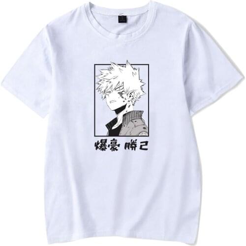 2021 Japanese Anime Cartoon My Hero Academia T-shirt Women Men Pullovers O-neck Short Sleeve Hip Hop Summer Cotton T Shirt