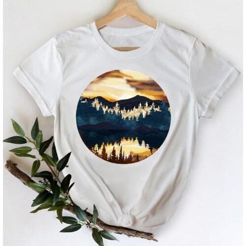 T-shirts for Women 2021 Printing Travel Vacation Cute Fashion Spring Summer Top Lady Print Stylish Tshirt Sweet Tee T-Shirt