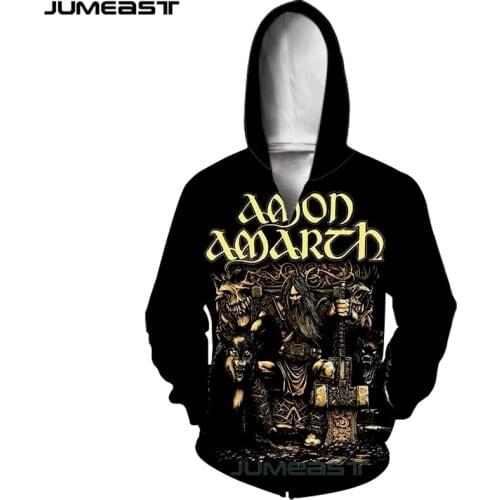 Jumeast Brand Men Women 3D Printed Amon Amarth Long Sleeve Jacket Sport Pullover Fashion Spring Zipper Hoodies