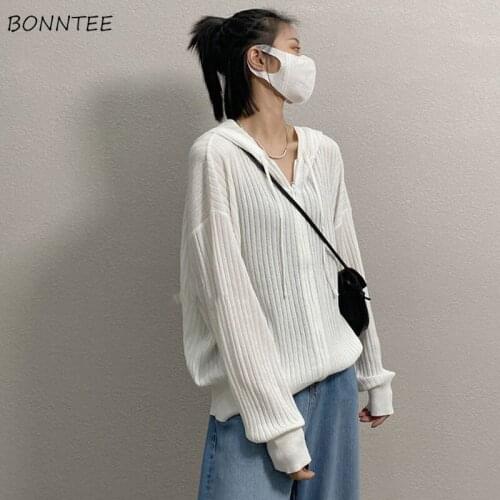 Jackets Women Casual Solid Hooded Comfortable Ulzzang Chic Streetwear Students Simple Loose Girls Lively Clothes Ins All-match