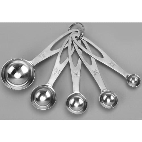 Measuring Tools Measuring Spoons 5x Tea Coffee Flour Measure Cooking Stainless Steel Measuring Scoops Kitchen Measuring Spoons