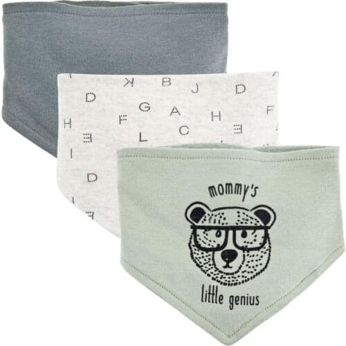 3Pcs/Set Baby Organic Cotton Bibs Muslin Burp Cloth Bandana Newborn Baby Boy Infant Girl Toddler Winter Scarf Waterproof Bib
