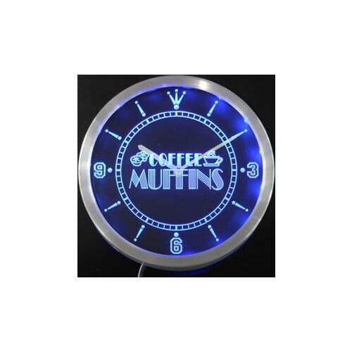 Nc0274 OPEN Coffee Shop Muffins Neon Light Signs LED Wall Clock