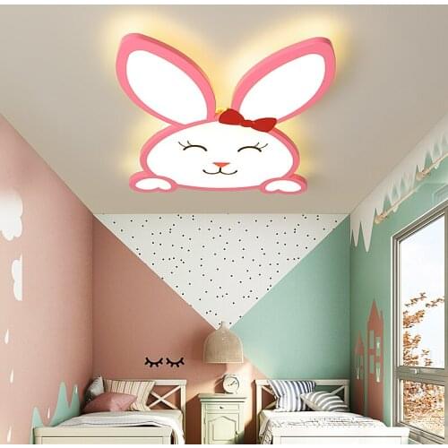 New Arriva rabbit Modern LED Ceiling Lights for Childrens room girl Bedroom led techo pink color Ceiling lamp home lighting