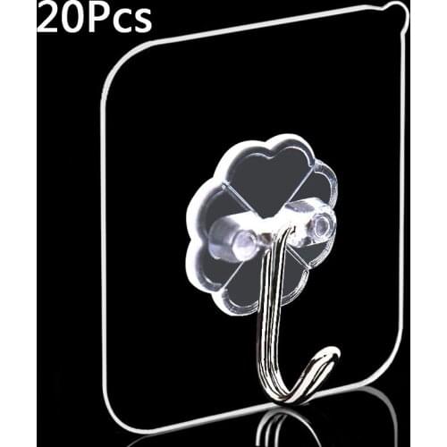 10Pcs Transparent Strong Self Adhesive Hanger Hook Suction Cup Adhesive Wall Vacuum Sucker Heavy Kitchen Bathroom Load Rack
