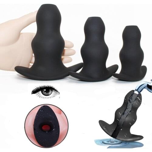 Silicone Hollow Butt Plug Dildo Anal Plug Sex Toy for Women Men Prostate Massager Vagina Anal Expanding Dilator Clean Enema Plug