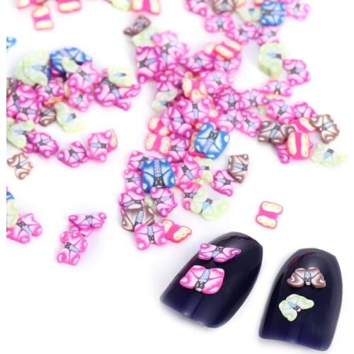 3D Nail Art Stickers Slices 1000Pcs Beauty Fruit Butterfly Heart Polymer Clay Decors Slicing Nail Decorations Ongles DIY Designs