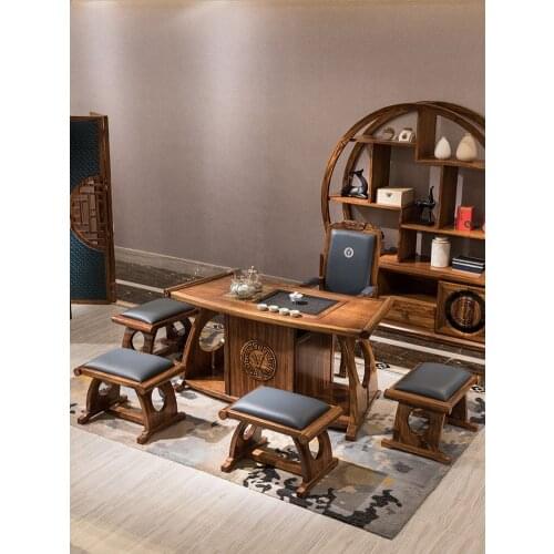 YL Solid Wood Tea Table Tea Table Tea Stool Modern Minimalist New Chinese Style Antique Shelf Furniture