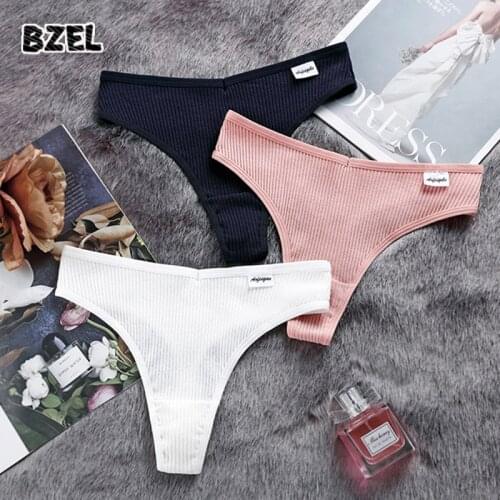 BZEL Sexy Womens Cotton G-String Underwear Seamelss Thongs Low Waist Female Soft Tanga Comfort Women Intimates Lady Lingerie