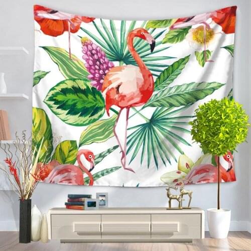 Tropical Leaf Flamingo Wall Hanging Tapestry Decoracaol Table Cloth Decorative Wall Tapestries Sofa Chair Cover Beach Tapete Mat